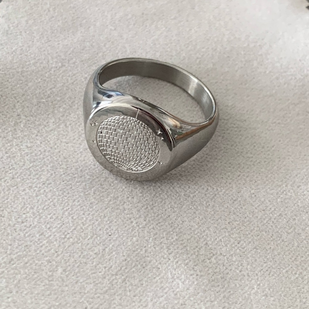 Sterling Silver - Mirrorball Signet Ring (Taylor Swift inspired)